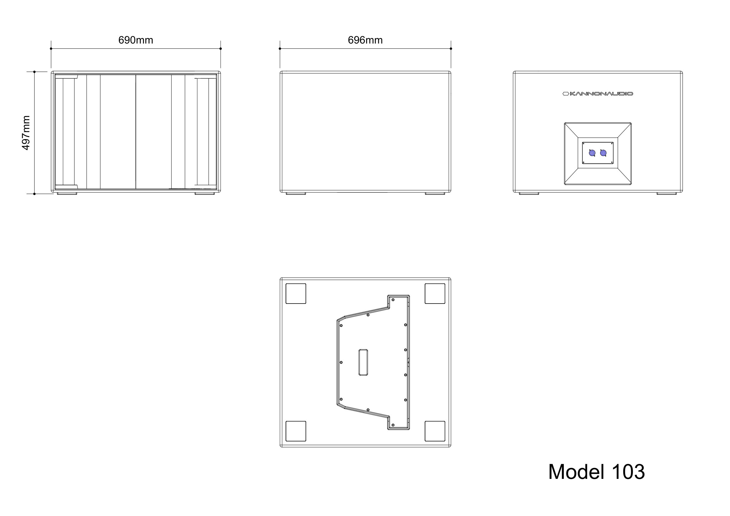 Model 103 — technical drawing, view 3