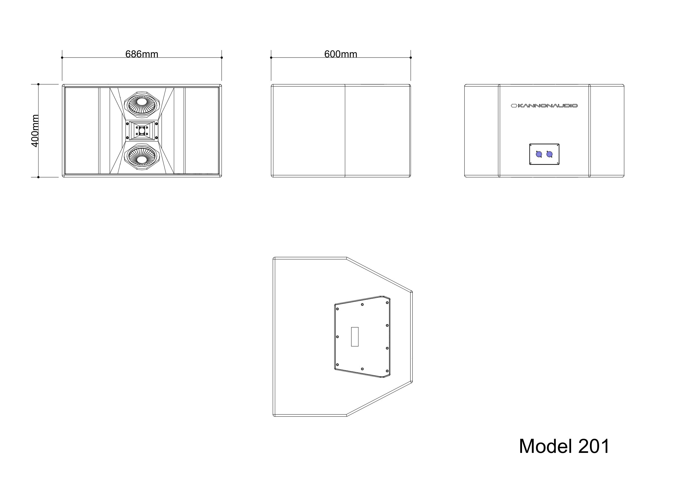 Model 201 — technical drawing, view 3