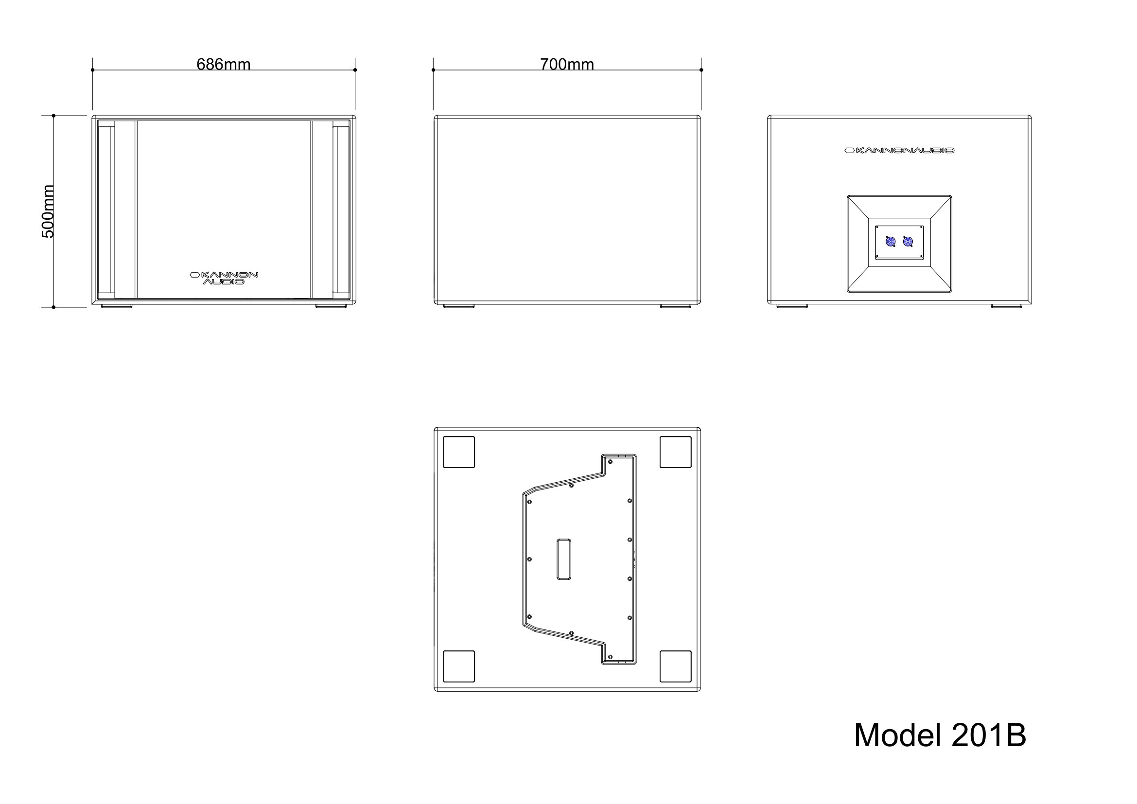 Model 201B — technical drawing, view 3
