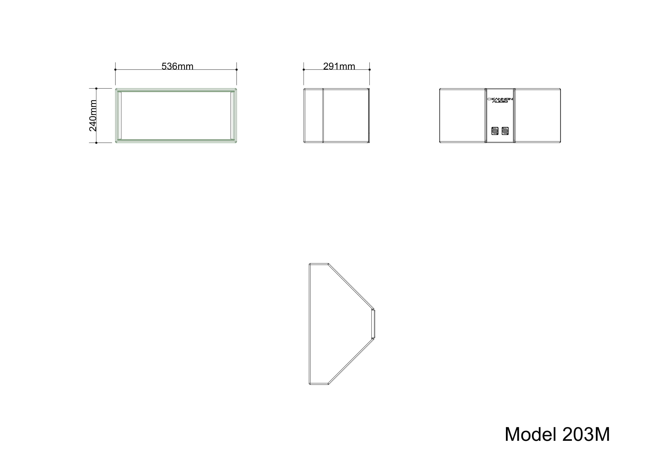Model 203M — technical drawing, view 3