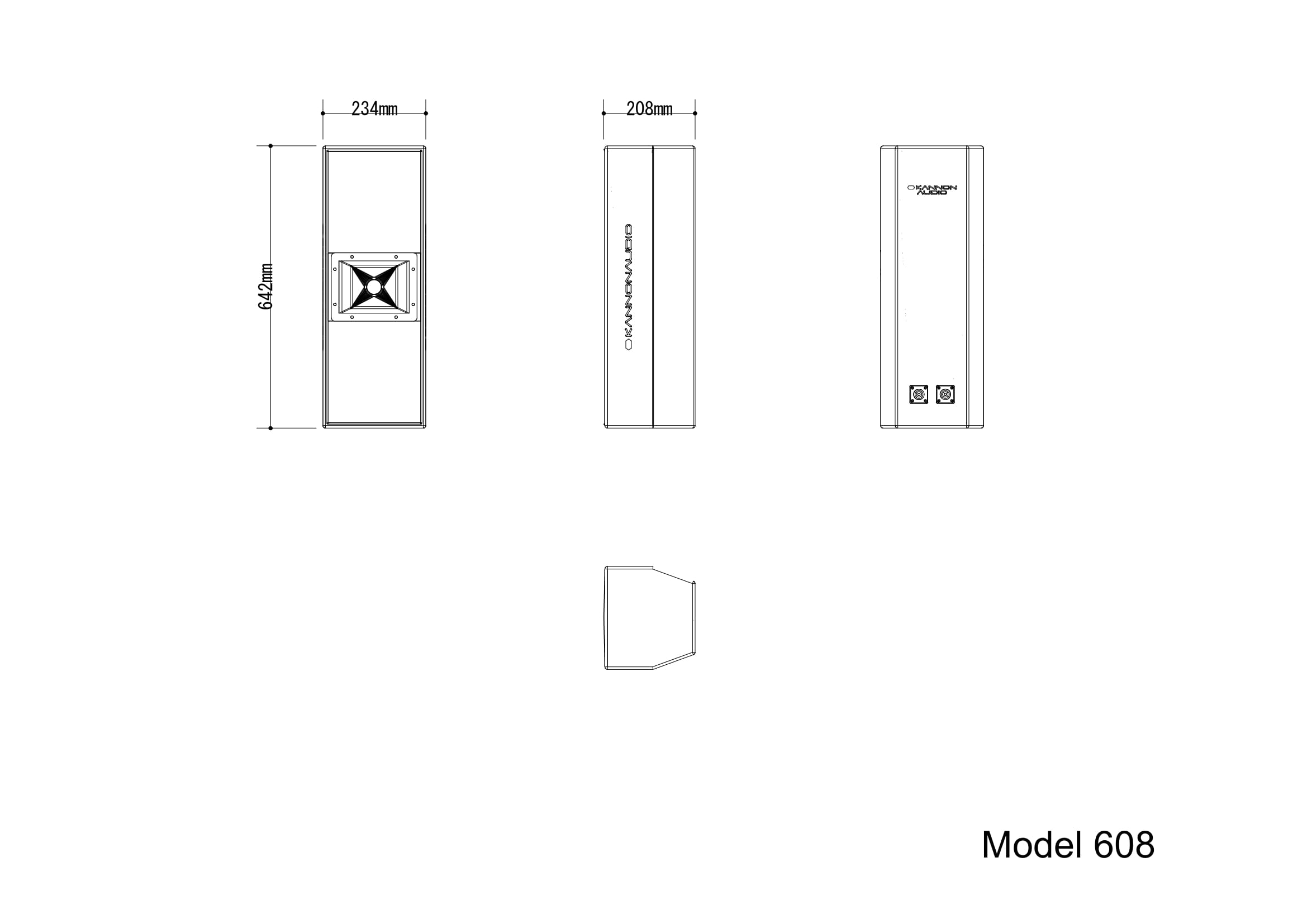 Model 608 — technical drawing, view 3