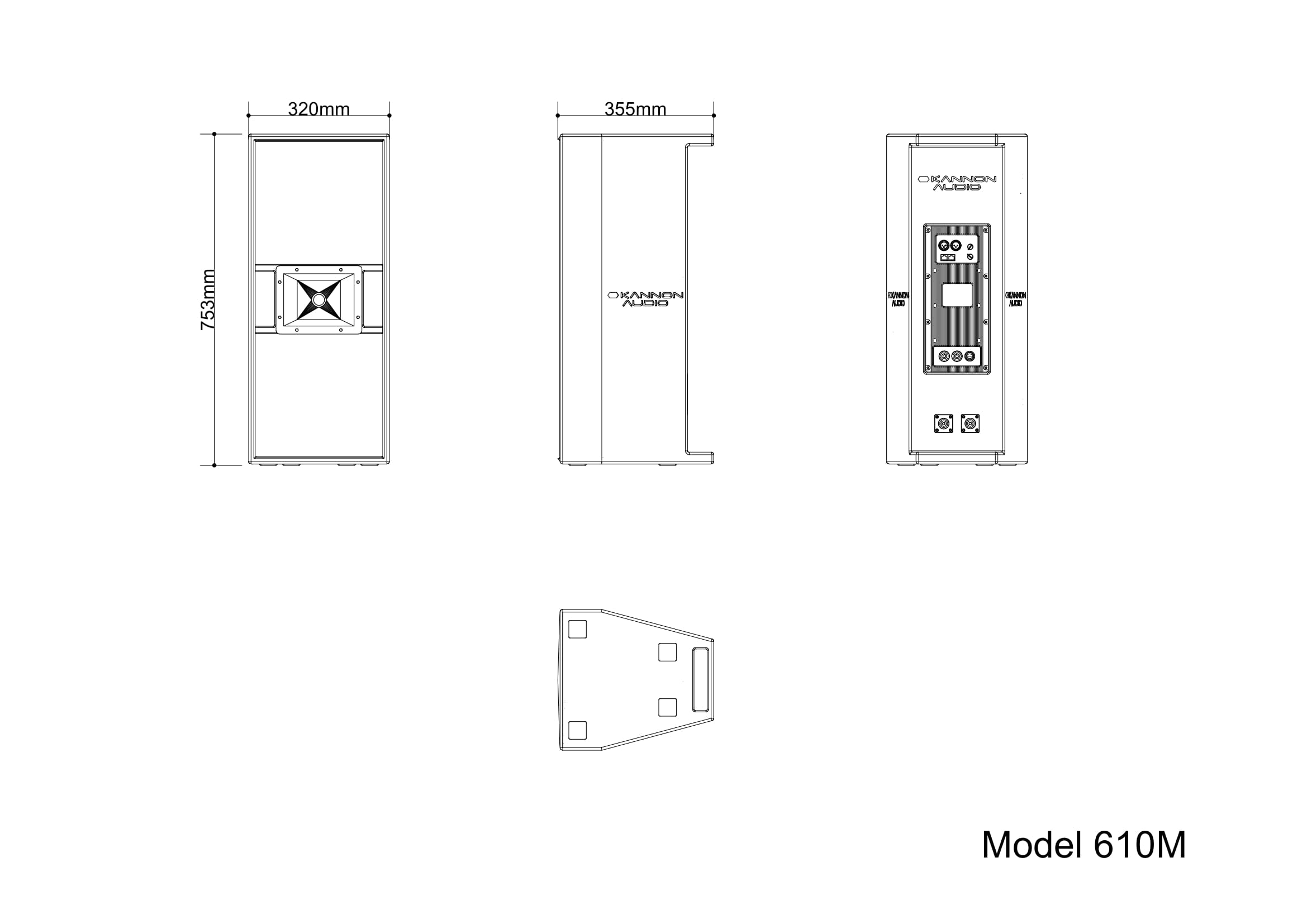 Model 610M — technical drawing, view 4