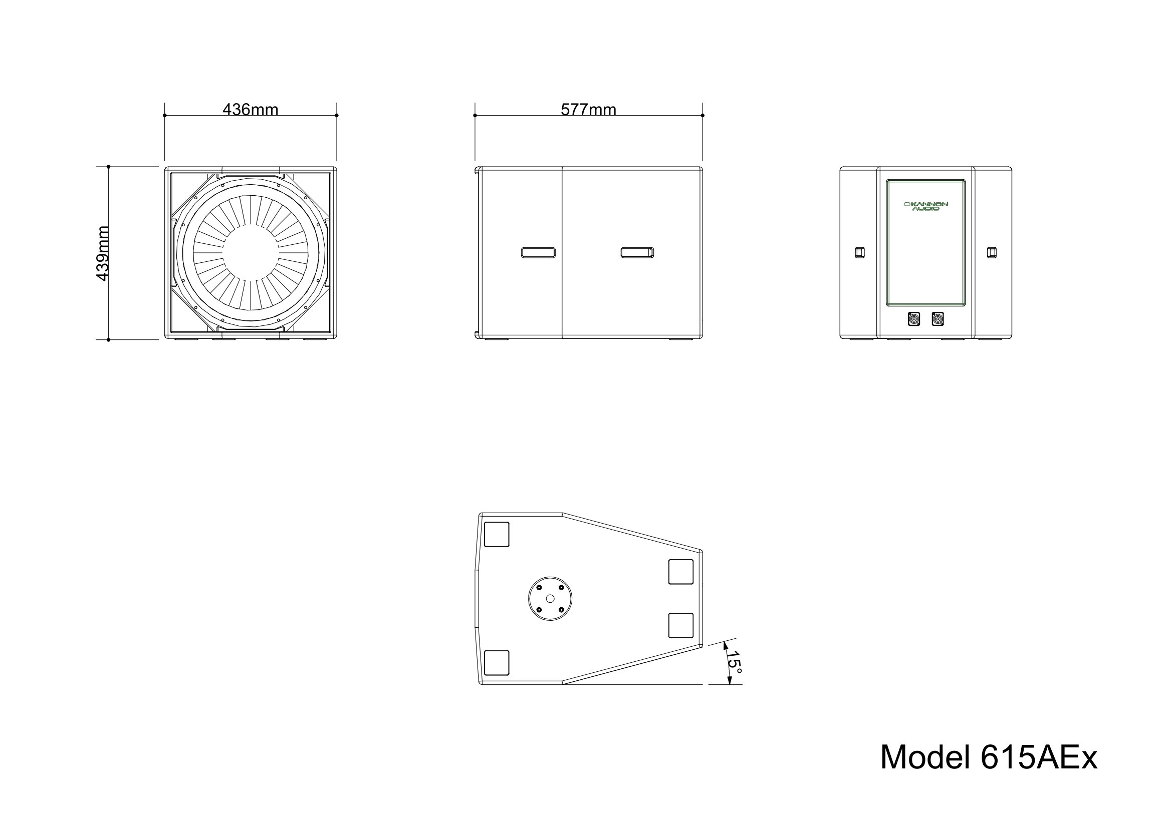 Model 615AEx — technical drawing, view 3