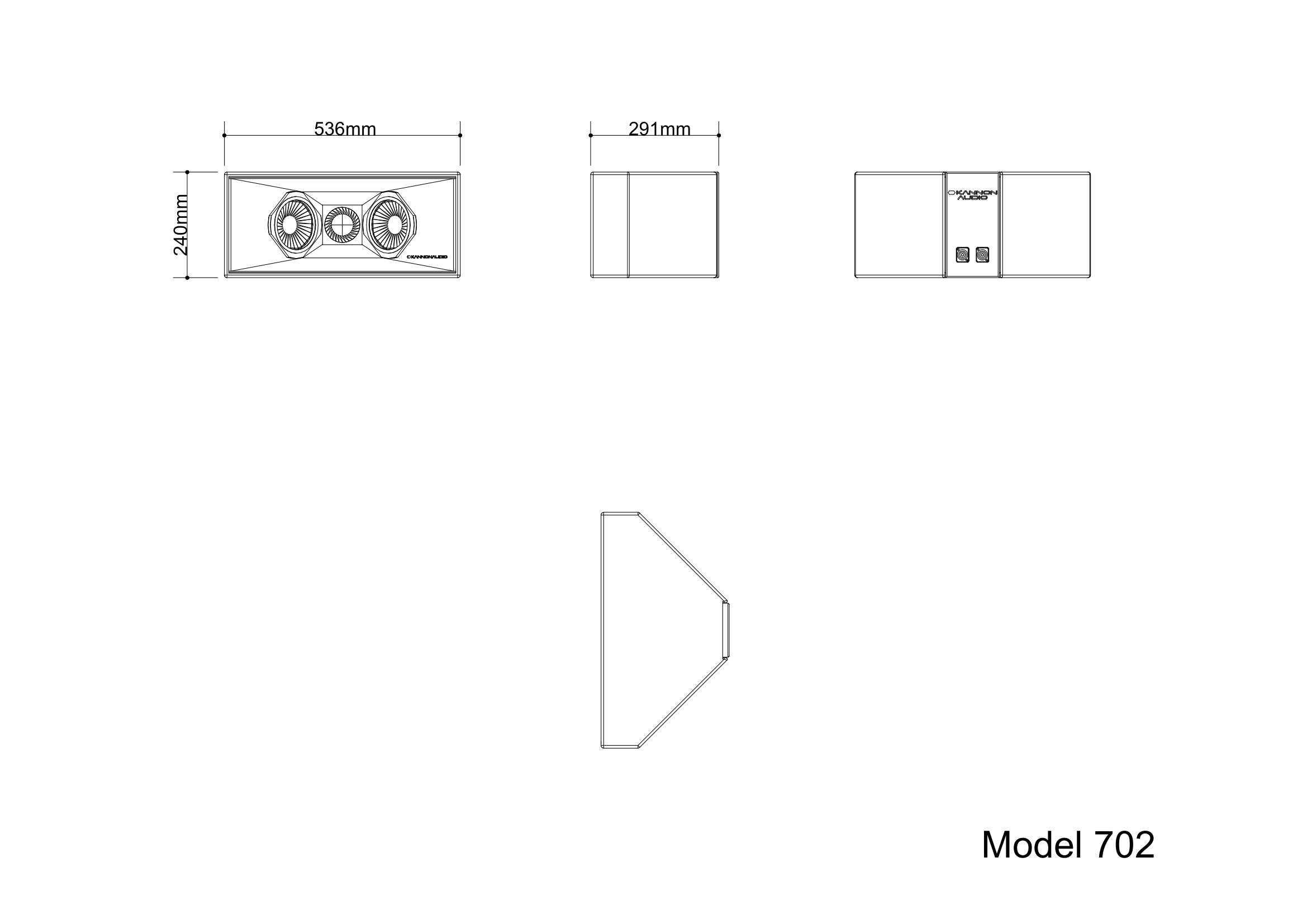 Model 702 — technical drawing, view 3