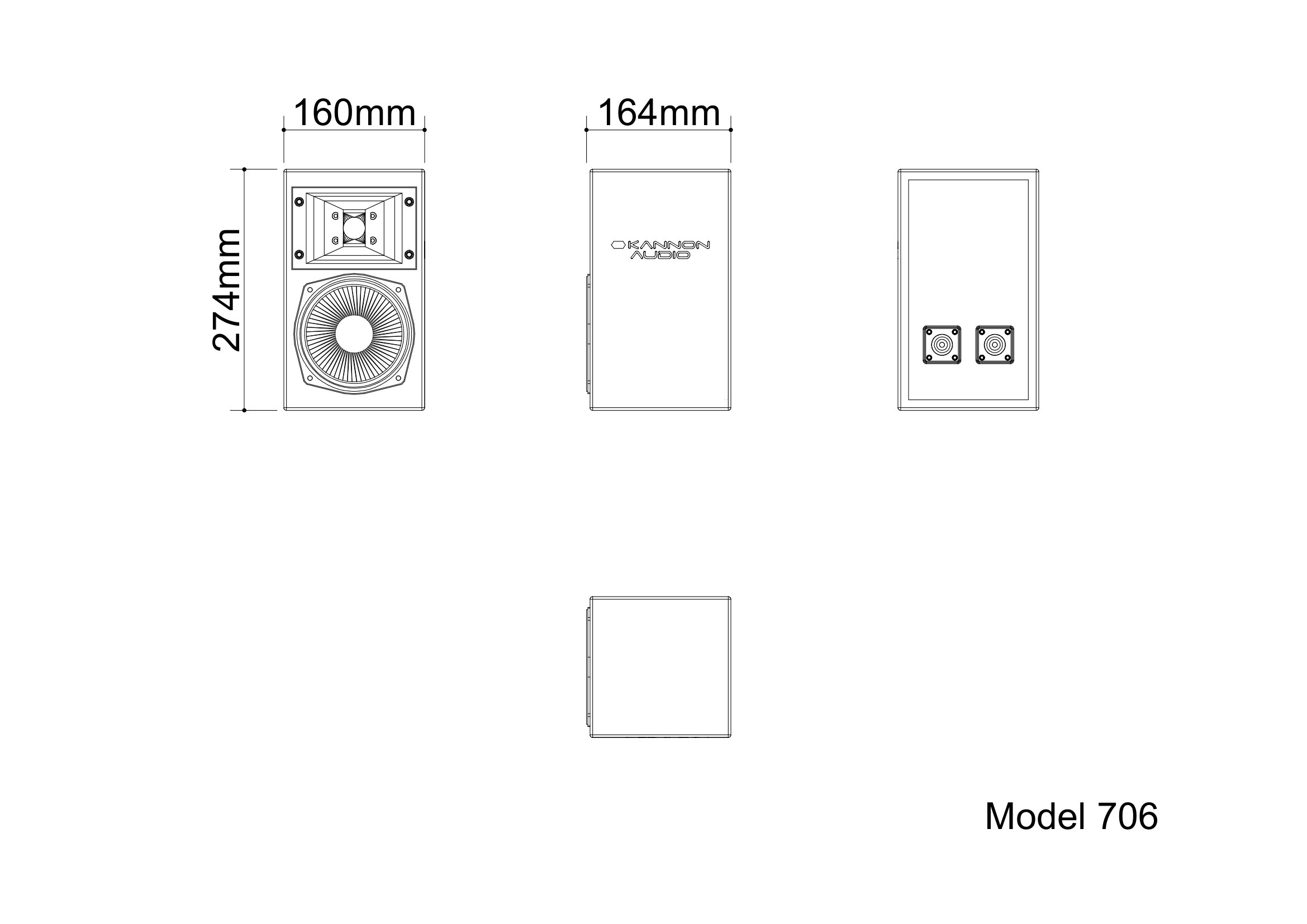 Model 706 — technical drawing, view 3