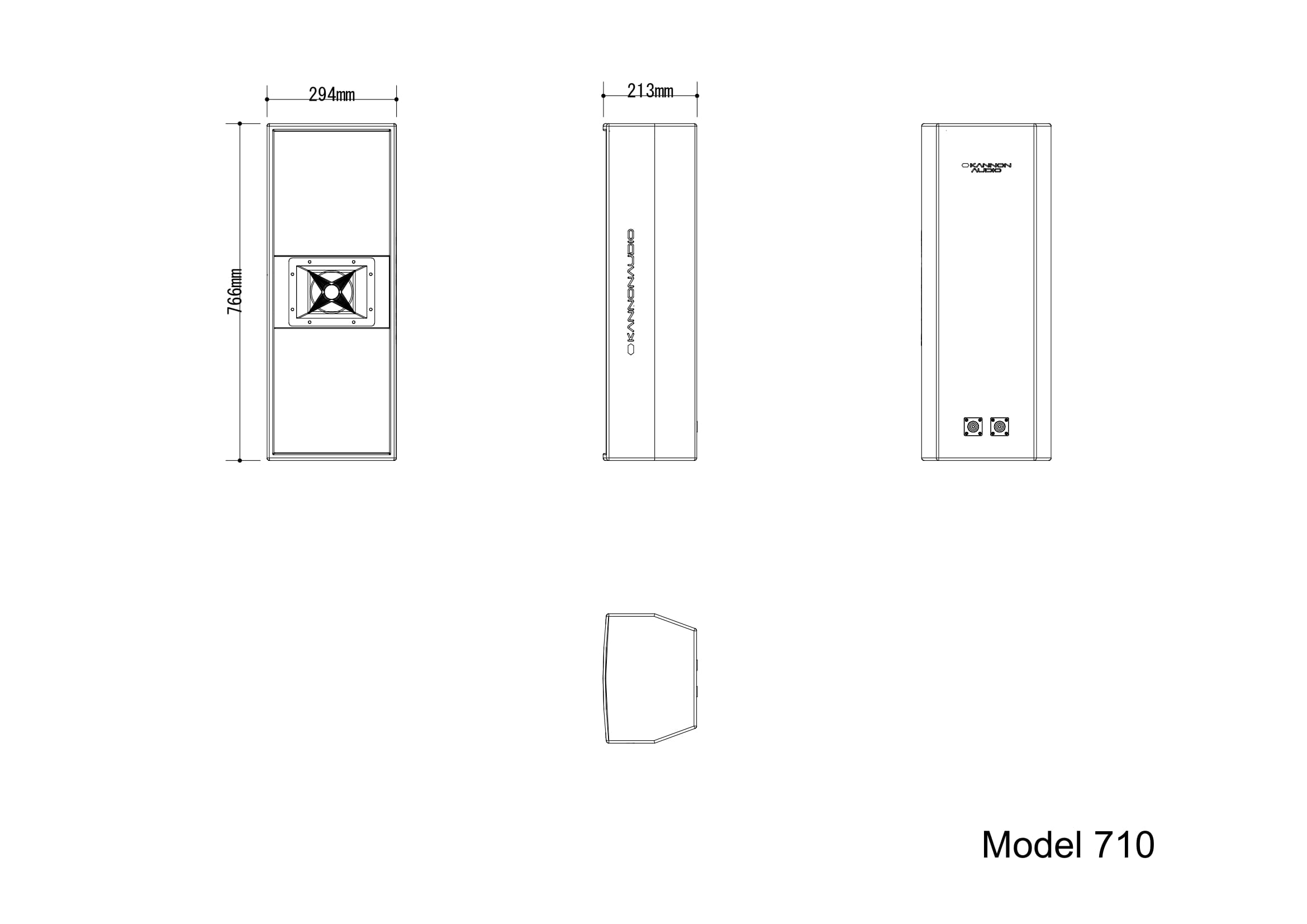 Model 710 — technical drawing, view 3