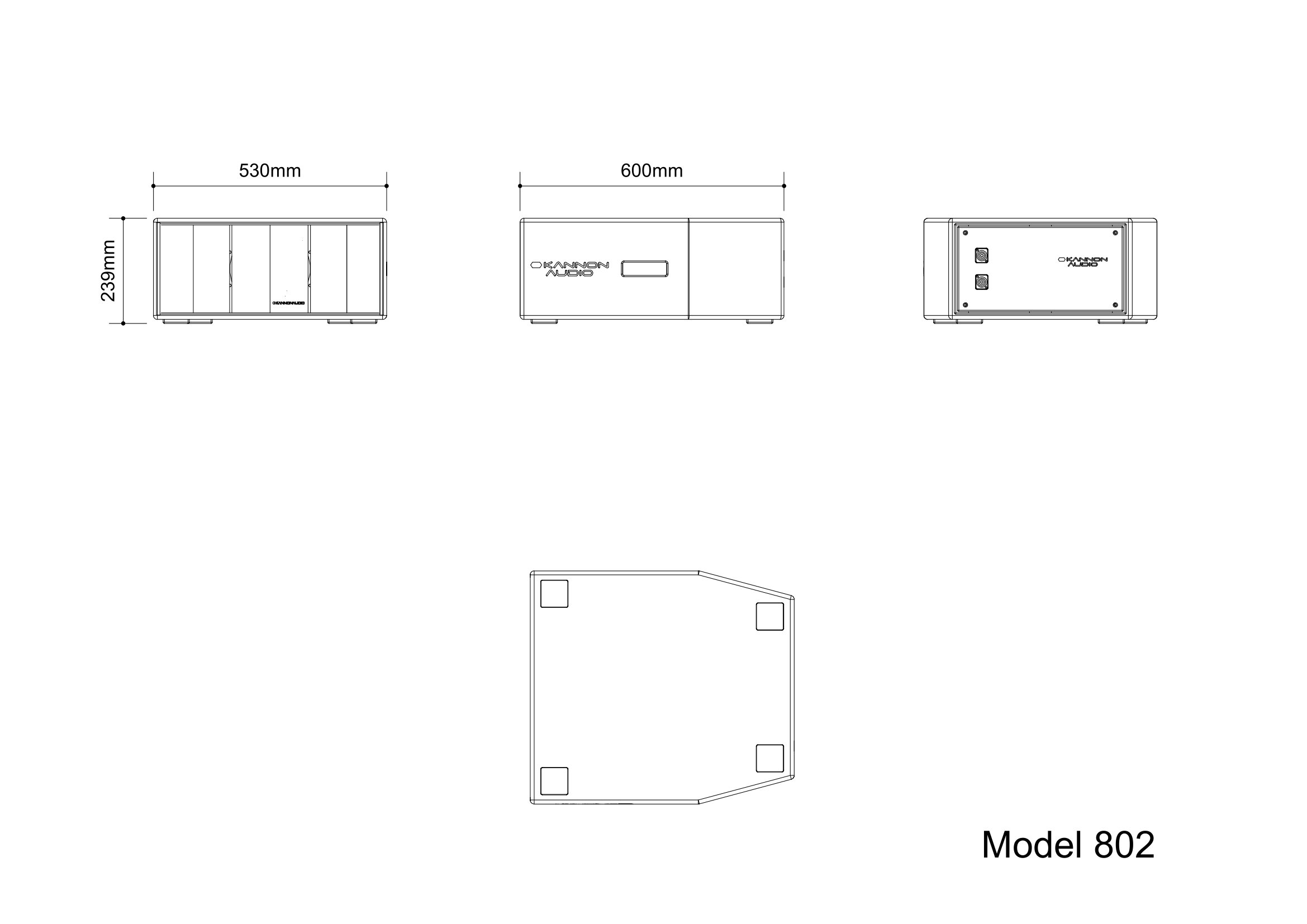 Model 802 — technical drawing, view 3