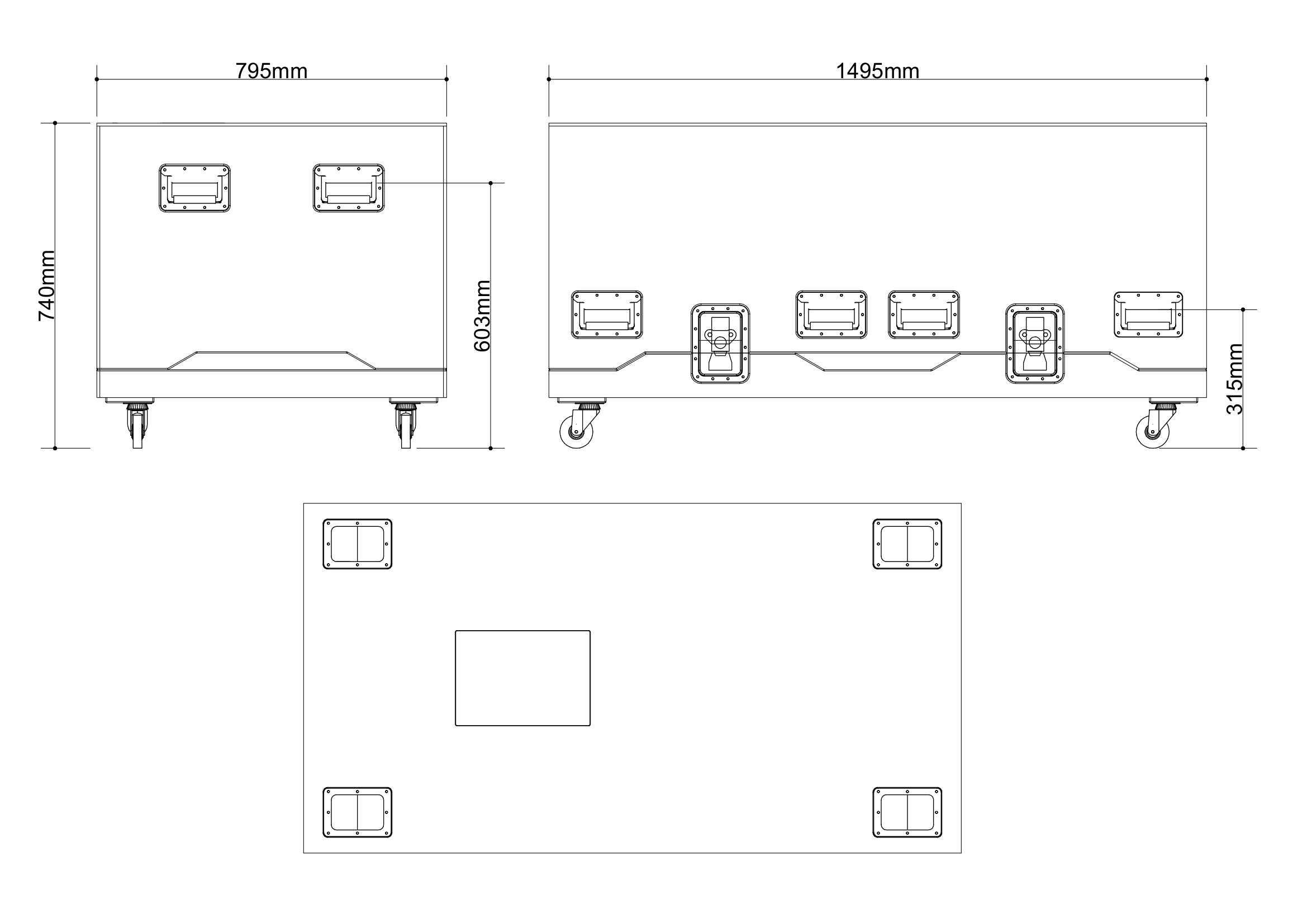 System100 option — technical drawing, view 5